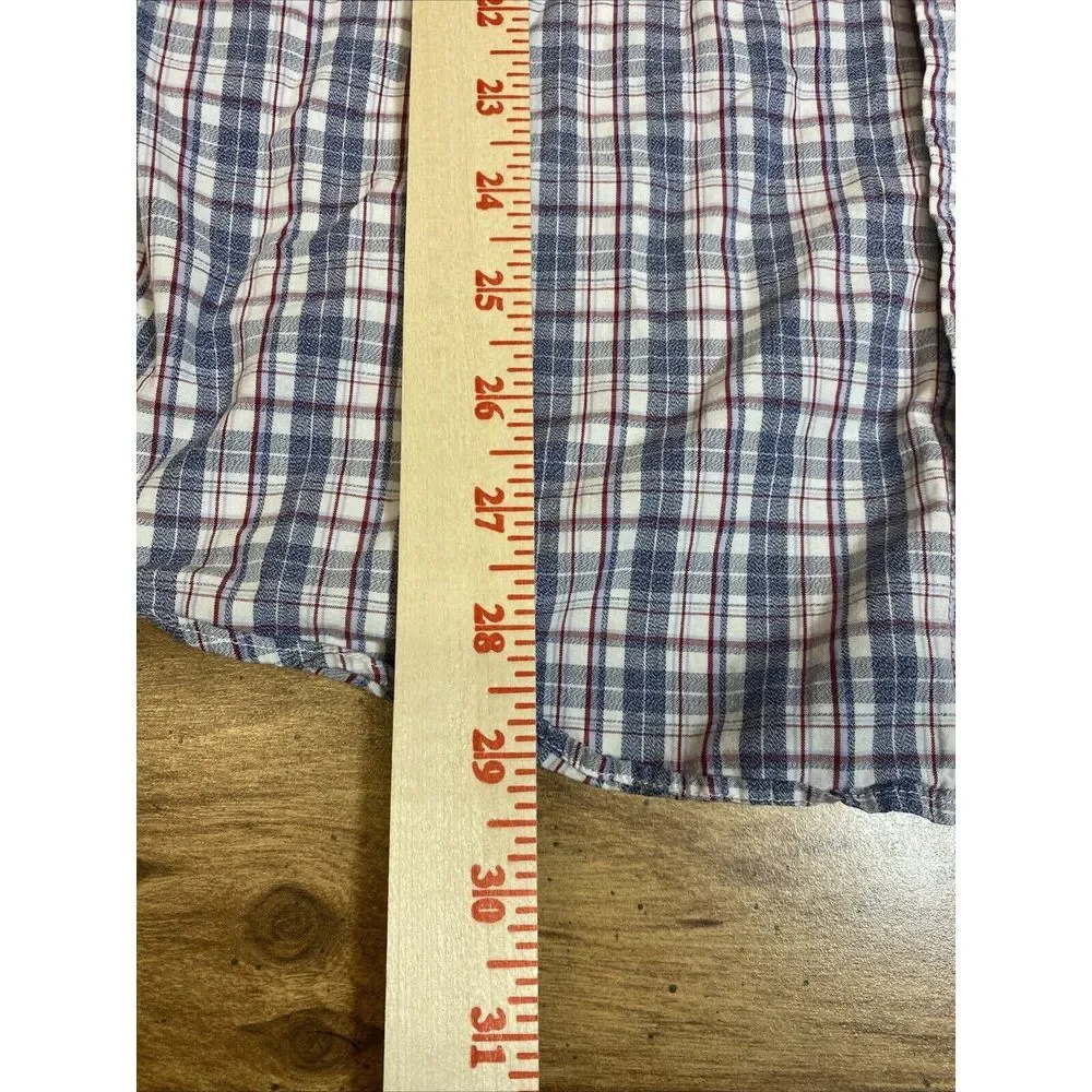 (2) Banana Republic Men's L Large Long‎ Sleeve Plaid Shirts Standard Fit
